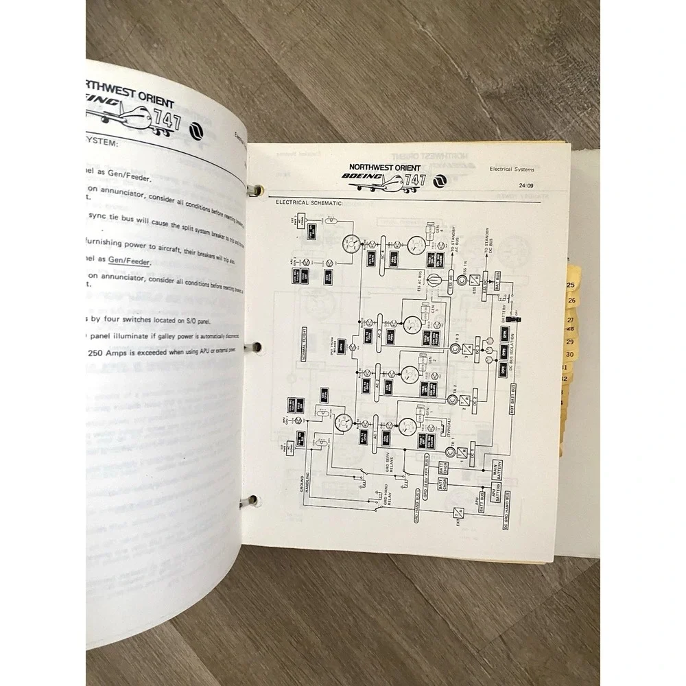 Northwest B747 Flight Crew Training Manual Binder Original Set 2 80s 90s NWA‎